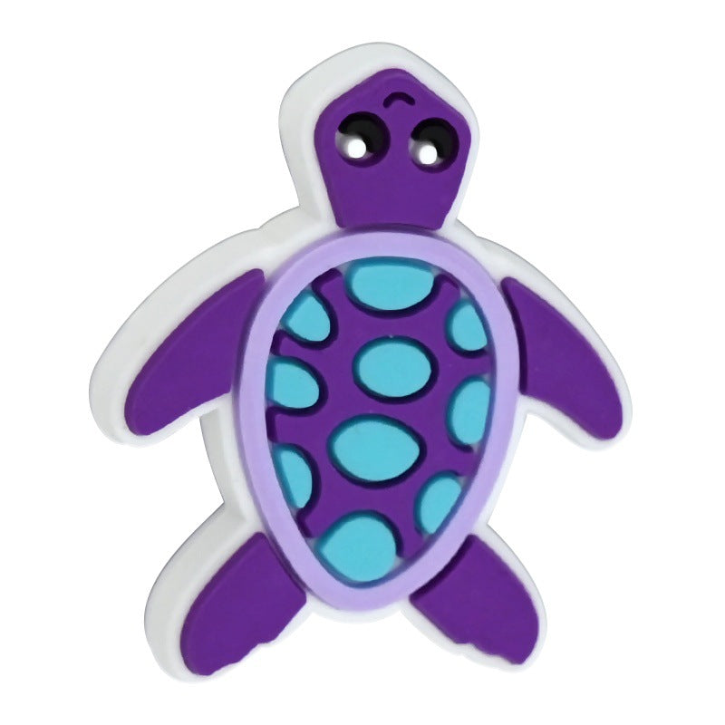 Wholesale   Random 100pcs/pack  Cartoon Ocean Animal Series PVC Soft Rubber Thick Sheets DIY Beading